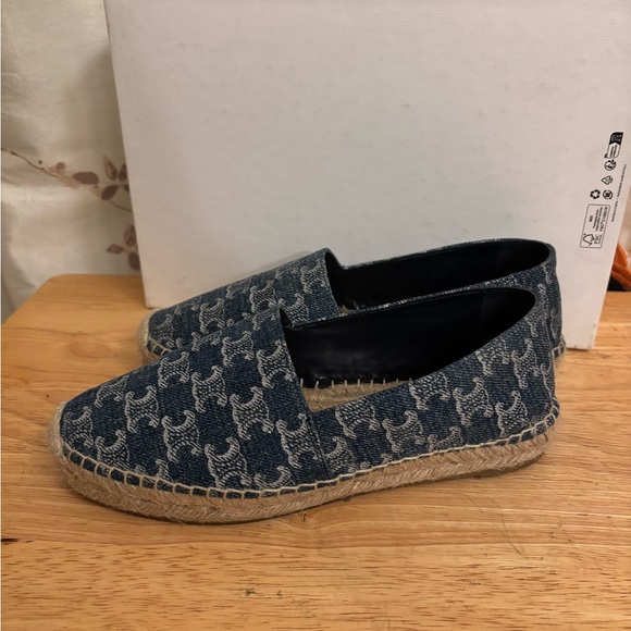 Celine Blue Denim And Silver Color Espadrilles - Picture 2 of 12